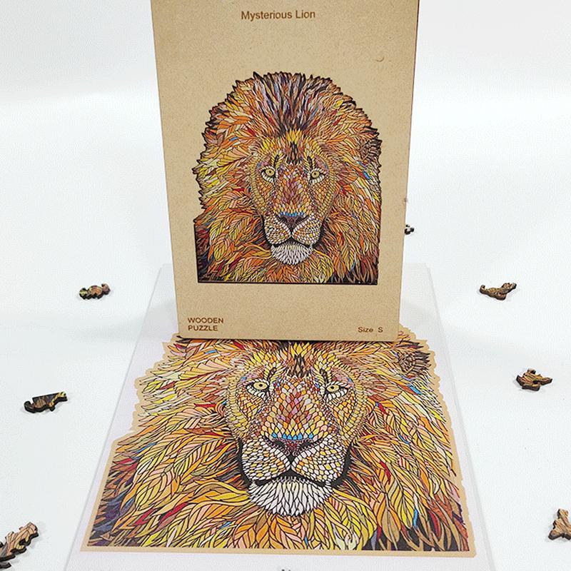 Löwen-Puzzle-Blöcke aus Holz