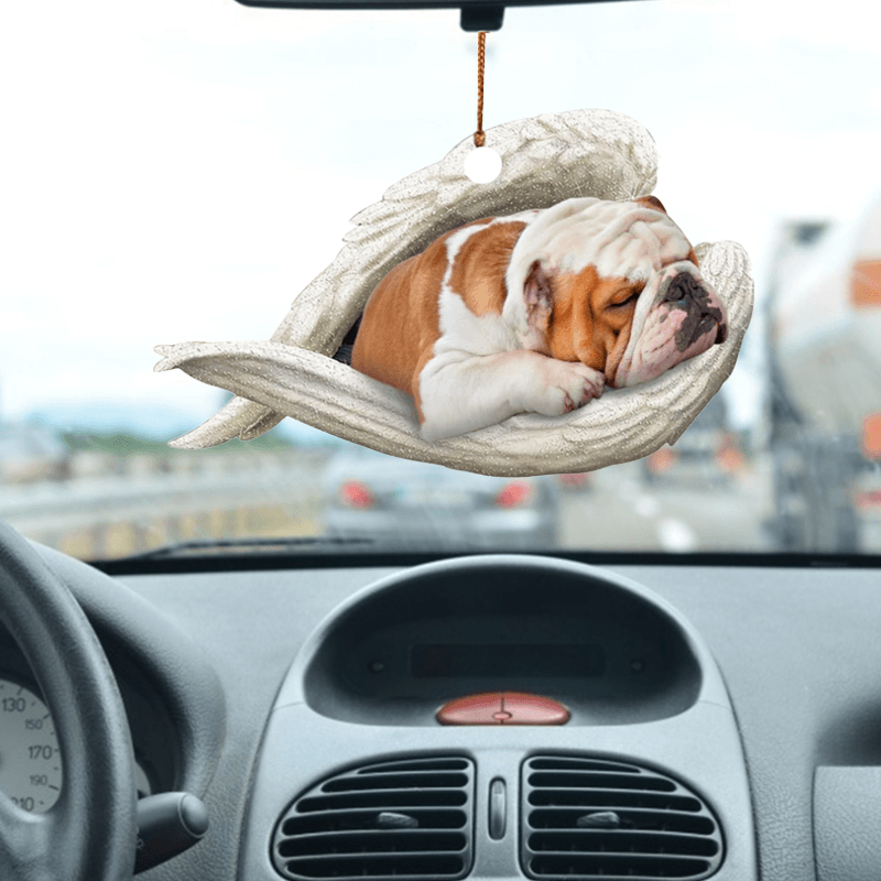 Machtleben™ Autoanhänger Schlafender Hund mit Engelsflügel