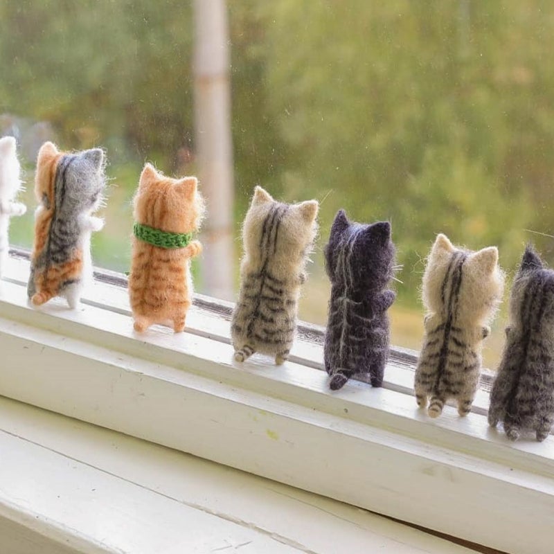 Kreative DIY handgemachte Kätzchenpuppe aus Wollfilz