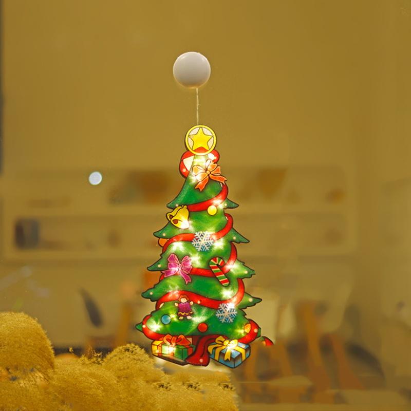 Weihnachten Fenster Dekorative Saugnapf Lichter